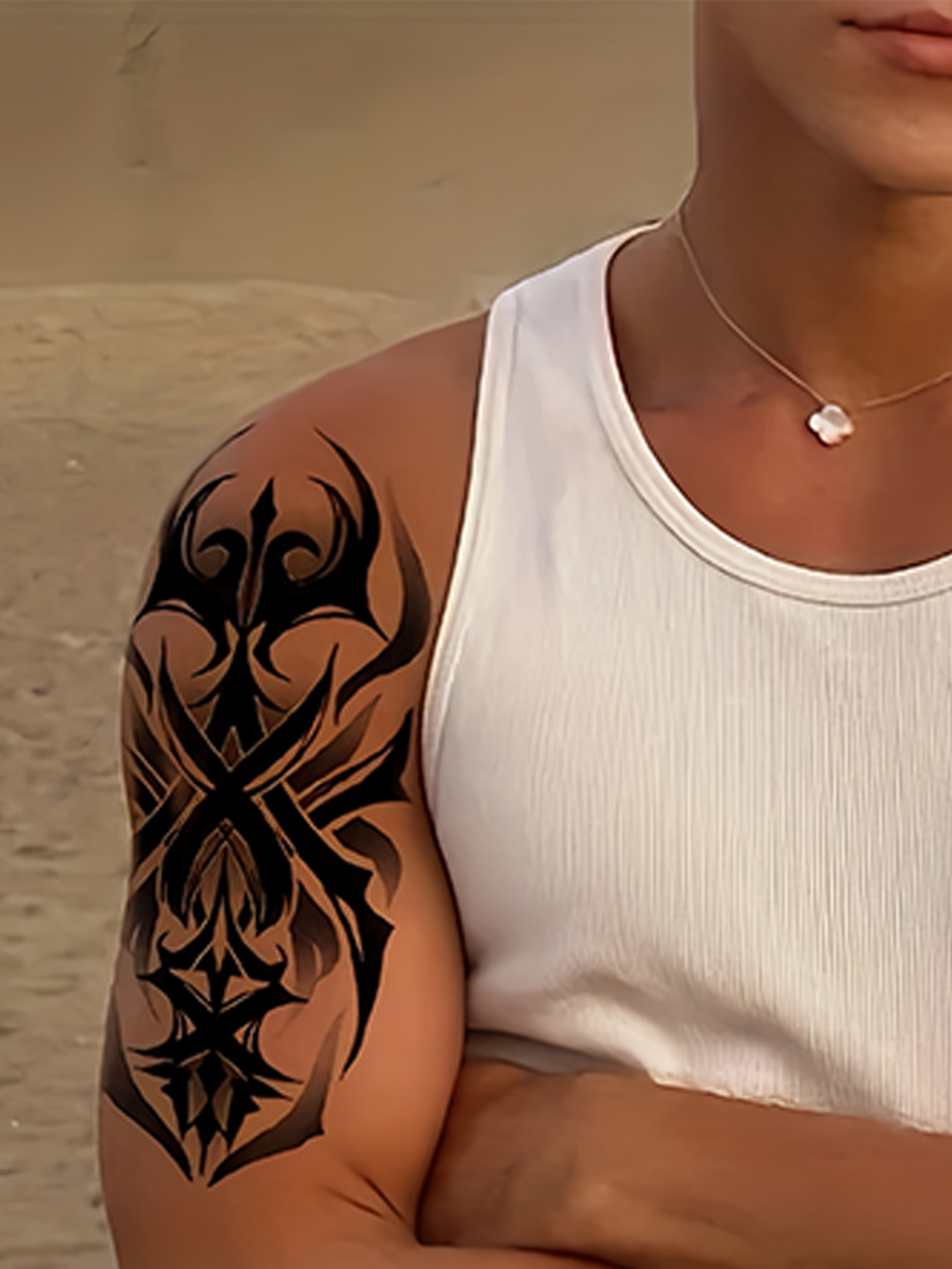 Cyber Warrior Talisman Temporary Tattoo